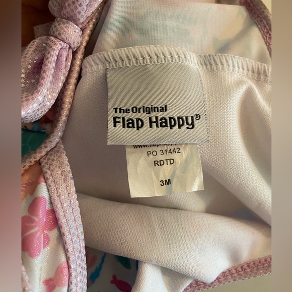 Mermaid baby bathing suit 3M pink ocean one piece snaps Flap Happy - Picture 5 of 6